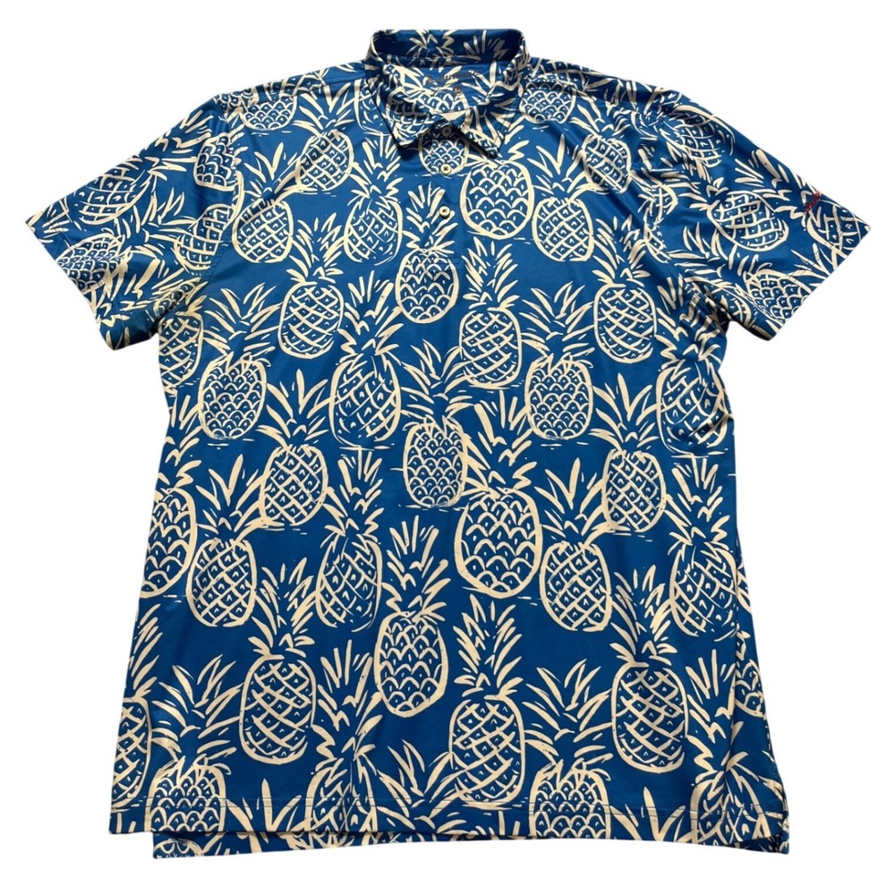 Chubbies Polo Shirt Mens XL Blue Pineapple Print Short Sleeve
Stretch Hawaiian